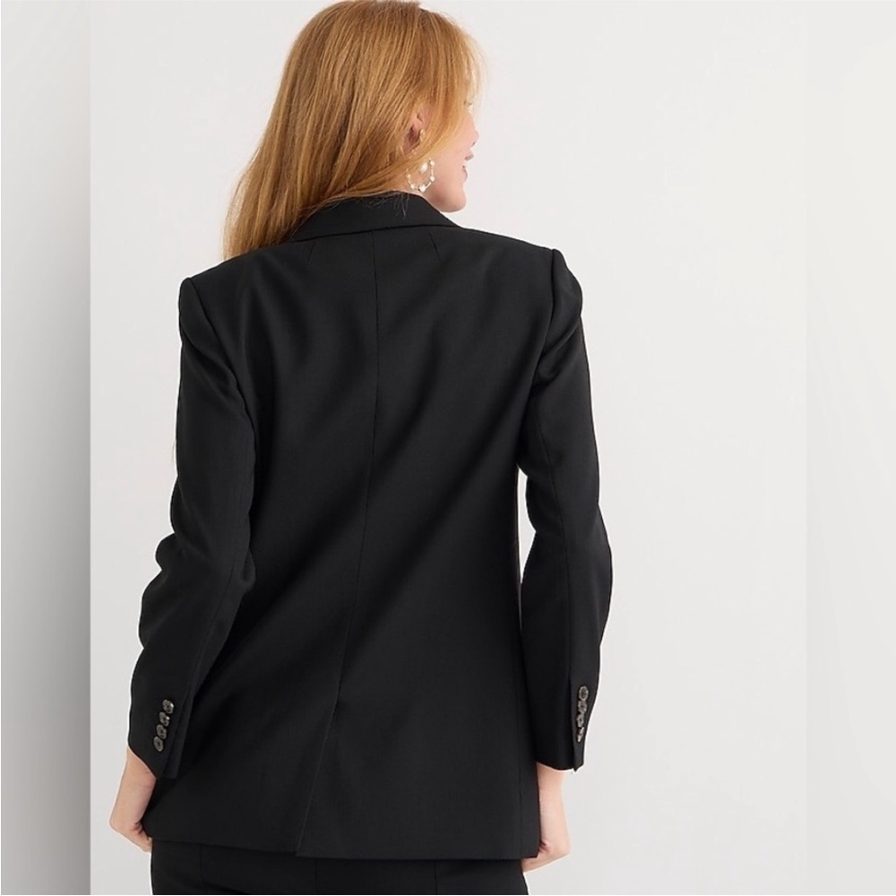J Crew Willa Italian Wool Blend Black Suit Jacket Size 2 - Picture 3 of 16